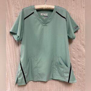 Grey’s Anatomy XL Impact by Barco Pistachio Green Black V Neck Scrub Top
